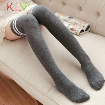 

KLV 2017 Women Stripe Winter Over Knee Leg Warme Soft Knitting Crochet !5