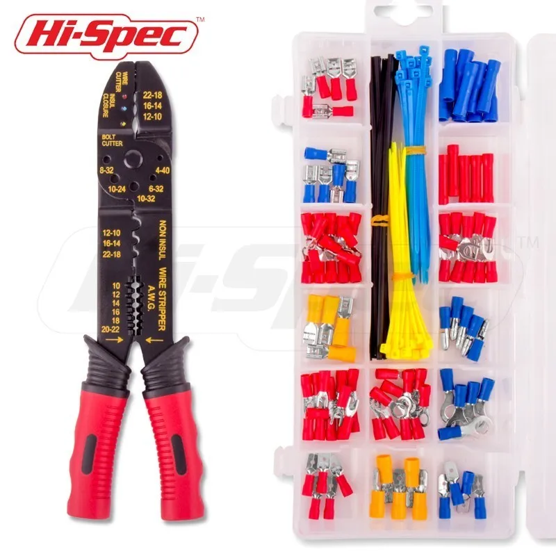 

Hi-Spec 176pc Multitool Wire Stripper Crimping Pliers Tool Stripper Crimper Cable Cutter Crimp Strippiing withTerminal DT40107