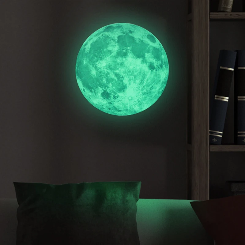 Большая светящаяся Луна с эффектом 3D настенные наклейки для детской комнаты