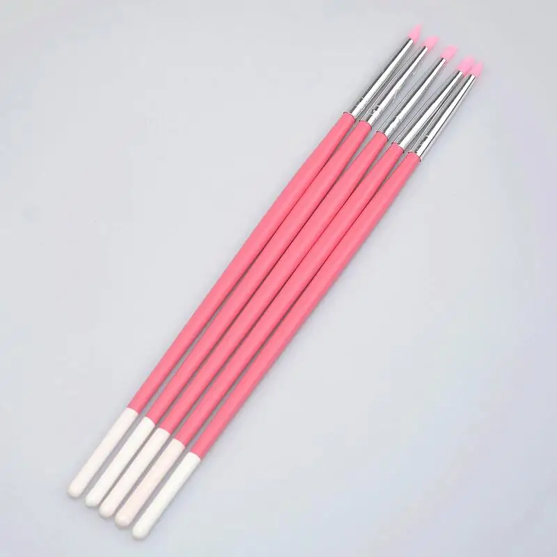 

Wood Carving Nail Art Silicone Pen Brush Emboss Hollow Pottery Sculpture Shaping Clay Dotting Polish DIY Manicure Tools 5Pcs/Set
