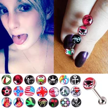 Нержавеющая сталь пирсинг языка для женщин сексуальный логотип языка кольца забавные Панк девушки спираль Пирсинг Штанга бижутерия для тела SD090