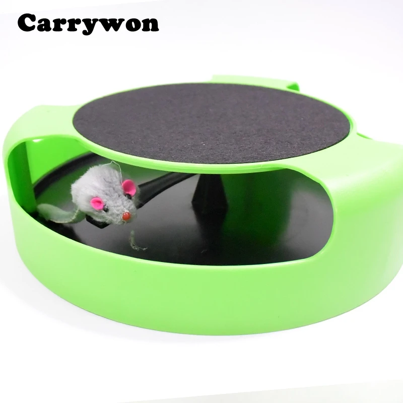 Carrywon Cat Moving Mouse Toys Cats Kitten Catch the Plush Rotating Toy