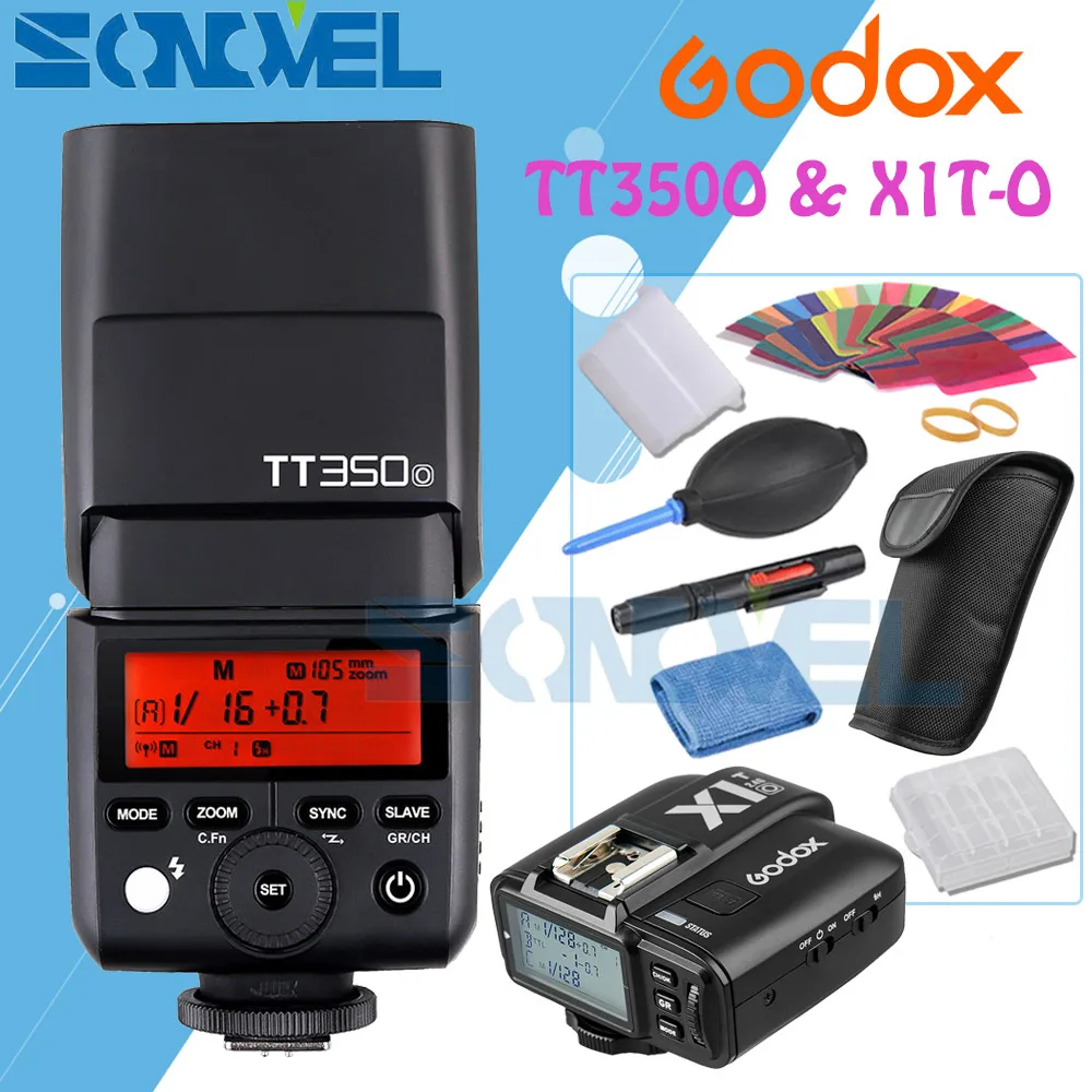 Godox Mini Speedlite TT350O+ X1T-O передатчик ttl HSS GN36 вспышка для камеры Olympus/Panasonic Micro 4/3 M4/3 камера s с подарком - Цвет: kit 2