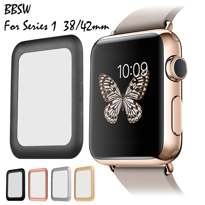 BBSW 3D полное покрытие закаленное стекло для Apple Watch 1 38 мм 42 металлический край