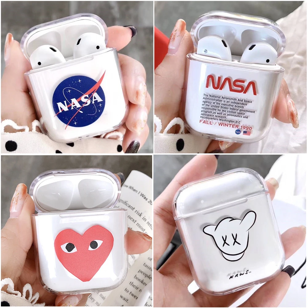 

For Airpods Cute case airpods 2 cover Cartoon protective hard case transparent wireless earphone case For iphone Headphone cases