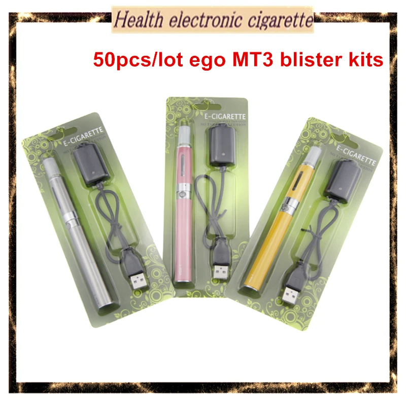 50 pcs/lots ego-T MT3 blister Kit Electronic cigarette ego-Tbattery 650 900 1100mah MT3 atomizer ego MT3 blister pack kits