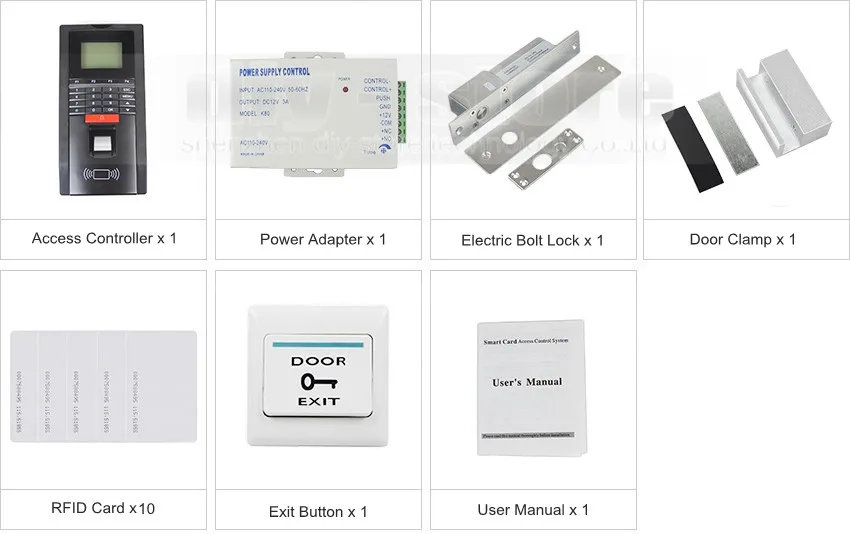 DIYSECUR полный комплект отпечатков пальцев Id Card Reader Пароль Клавиатура система контроля доступа двери комплект Болт замок для офиса/дома