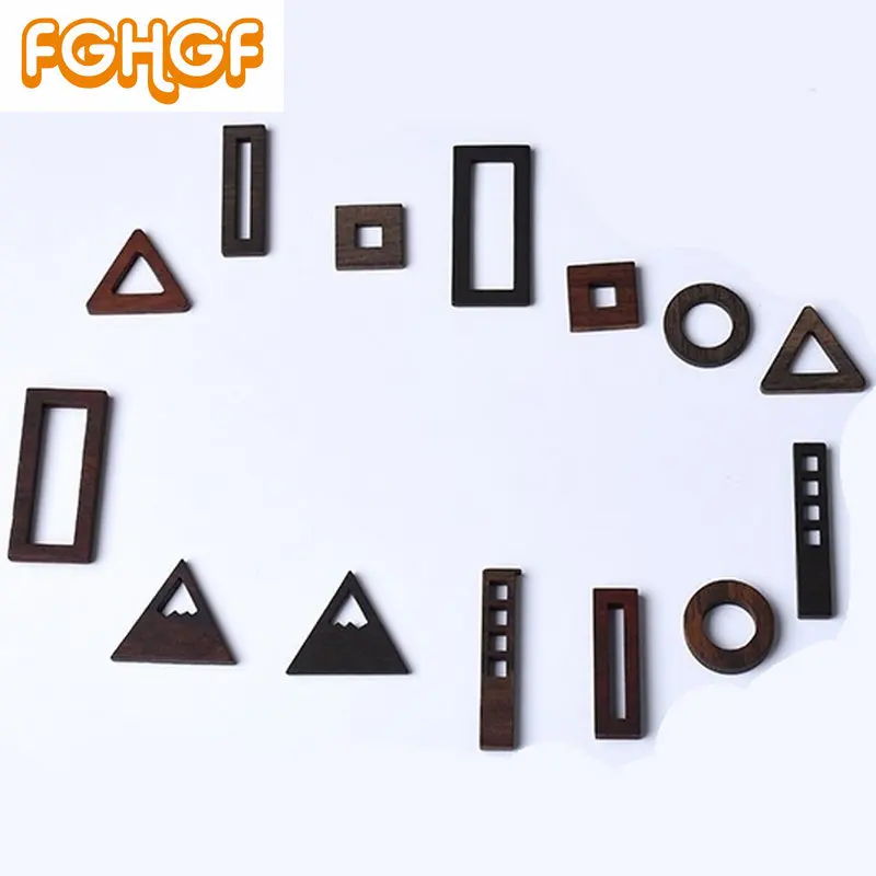 

7 pcs Sandalwood UV Resin frame DIY Wooden Jewelry Open Bezel Supplies Cool Pendant Handcraft Tool