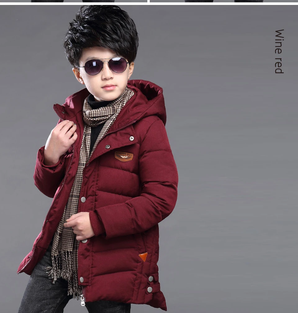 XINBAO/ г., пальто и куртки для мальчиков размеры 5, 6, 7, 8, 9, 10, 11 лет, плотная осенне-зимняя одежда на молнии с капюшоном