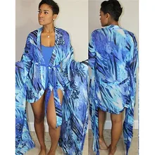 Плюс размеры купальники для малышек бразильский трусики бикини принт сексуальный купальник Brachwear ванный комплект лето Flare рукавом Cover Up Монокини XXXL