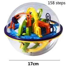 158 Levels Puzzle Cubes 3D Labyrinth Magic Rolling Ball Blancing Game Toy Gift for Boys Girls