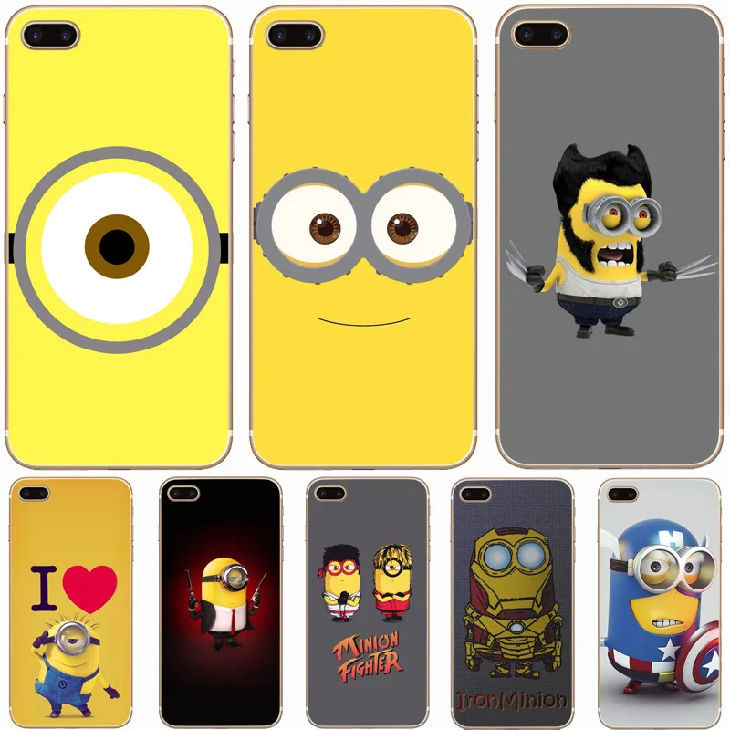 H444 Yellow Minion Transparent Hard Thin Case Cover For