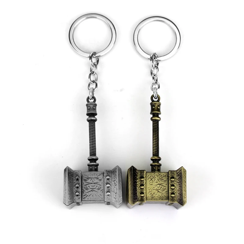 dongsheng Movie Vintage Thor Hammer Keychains Marvel Avengers Men Key