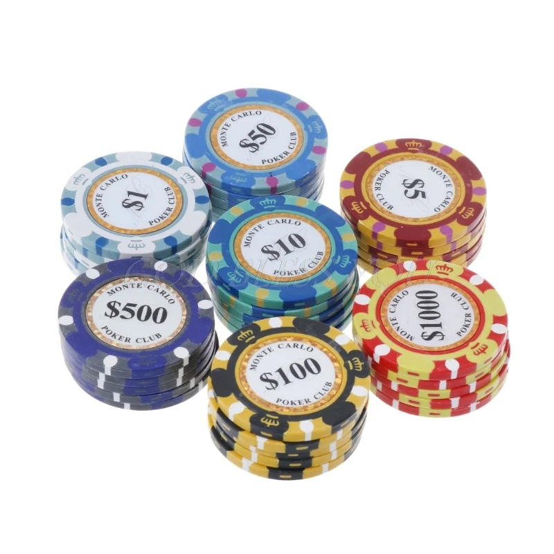 

5PCS Poker Chips Clay Casino Coins 14g Texas Hold'em Baccarat Card Protector 4cm