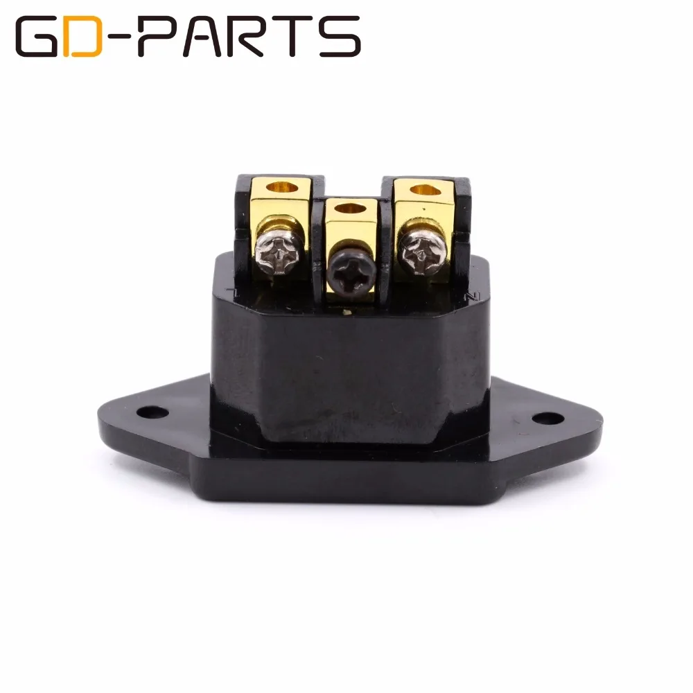 GD-PARTS IEC320 C14 3pin Мужской Разъем питания покрытие золотом и Родием Латунь шнур питания Входная розетка продается бесплатно