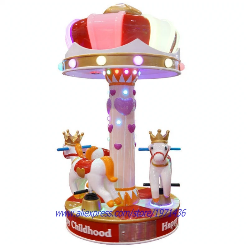 3 Seats Kids Coin Operated Rotation Arcade Game Machine Merry Go