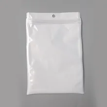 Multi tamaño Blanco/claro auto sello cremallera de plástico al por menor embalaje de embalaje bolsa de polietileno Ziplock Bolsa con cierre de cremallera Paquete de colgar la pantalla del agujero