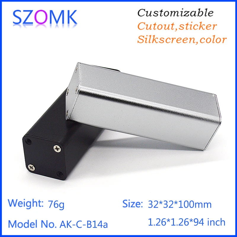4 шт., 32*32*100 мм Тип tupe алюминиевый экструзионный чехол szomk gps трекер алюминиевый корпус pcb дизайн распределительная коробка