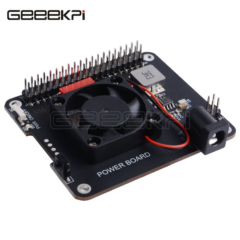 GeeekPi DockerPi Power Board for Raspberry Pi 4B & 3B+ & All Platform Power Supply Auto Cooling Fan Expansion Board afbeelding