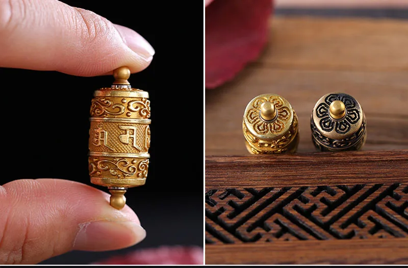 Тибетский буддизм сурангама мантра вращающиеся Подвески ожерелье санскрит Амулет ожерелье шесть слов колесо для мужчин чехол для хранения ювелирных изделий