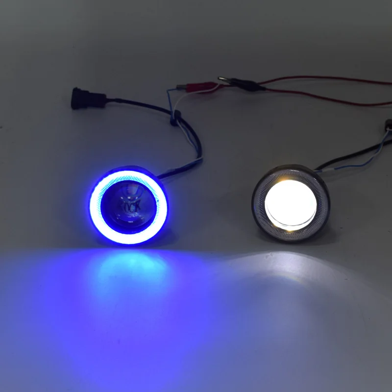 QINYI COB Ангел глаз + светодиодный Противотуманные фары светильник DRL светодиодные
