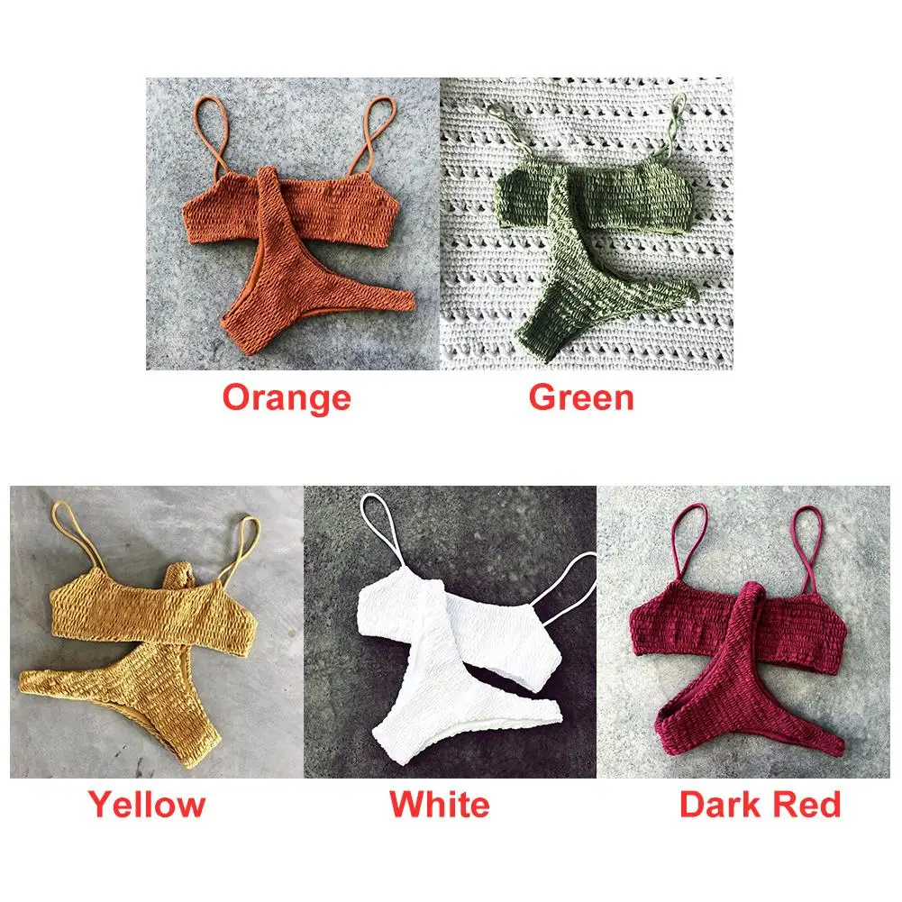 

New High-quality Padded Bra Bikini Set Swimsuit Women Bandage Push-up Triangle Swimwear Bathing For Swimming Vacation Beach