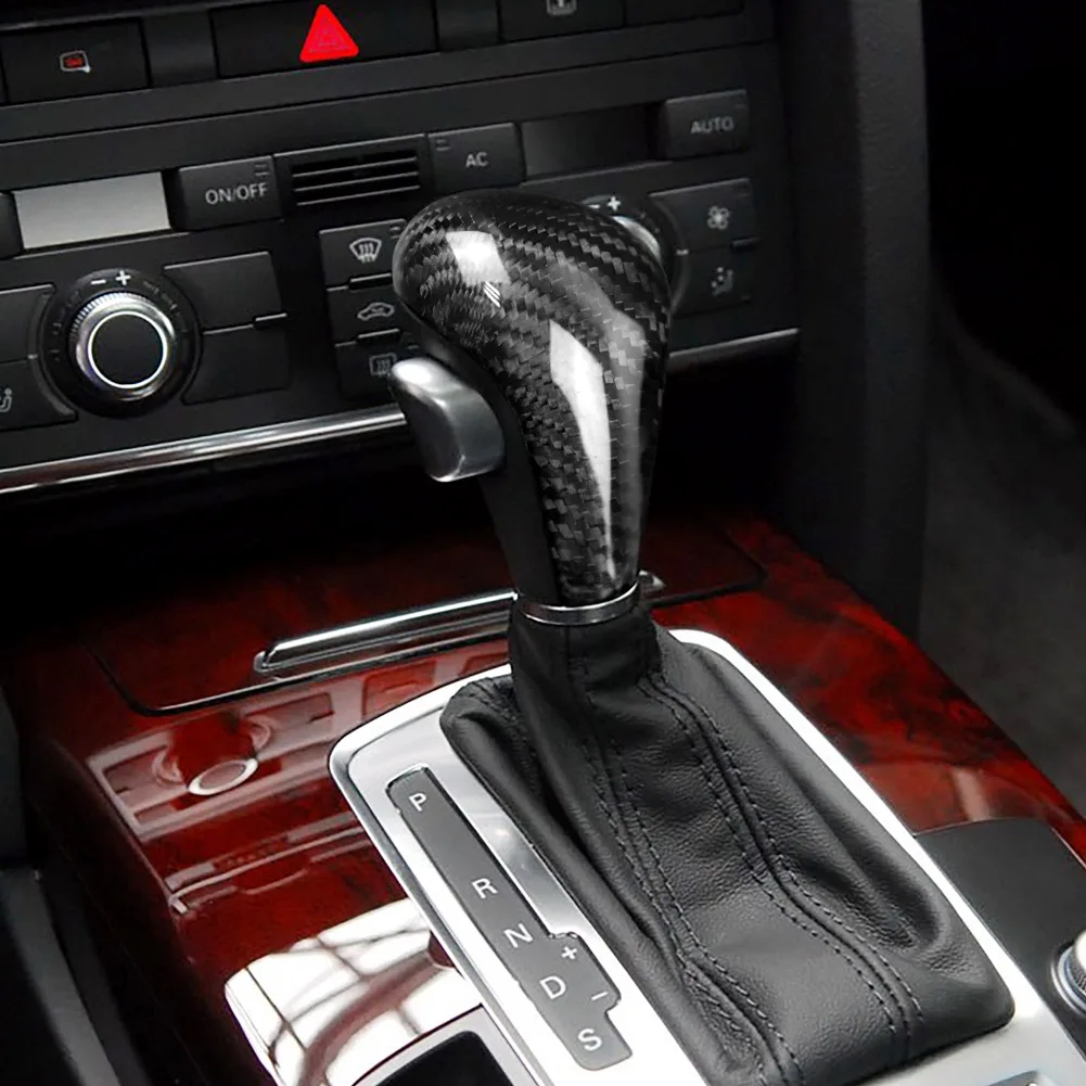 

Car Auto Gear Shift Knob Cover Car Head Shift Carbon Fiber Cover for Audi A6 Q5 A4 A5 Q7 NR-shipping