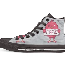 Птица Дизайн дышащая Повседневная Высокая Топ на шнуровке холщовая обувь кеды