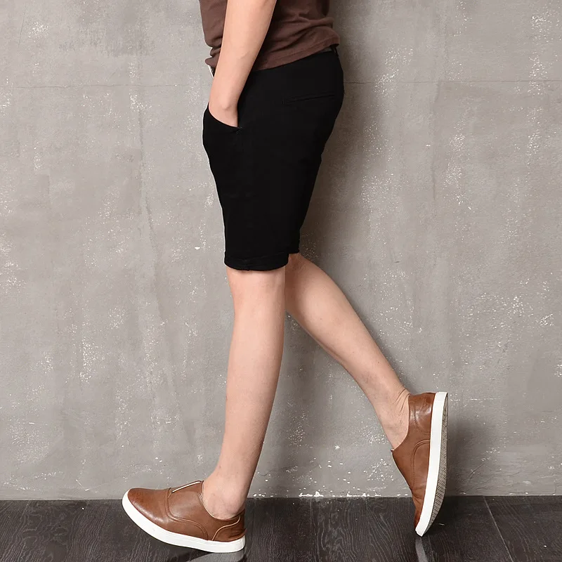 LEDINGSEN 2018 Spring New Design White Denim Shorts Bermuda Elastic Skinny Black Jeans Shorts Cotton Fashion Summer Shorts 38