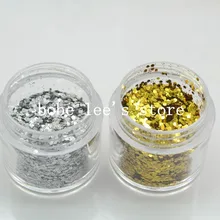 Серебряные и золотые цвета, для дизайна ногтей, сухие Блестки для декорирования пайеток, 3D ломтик, углы, набор для маникюра ногтей