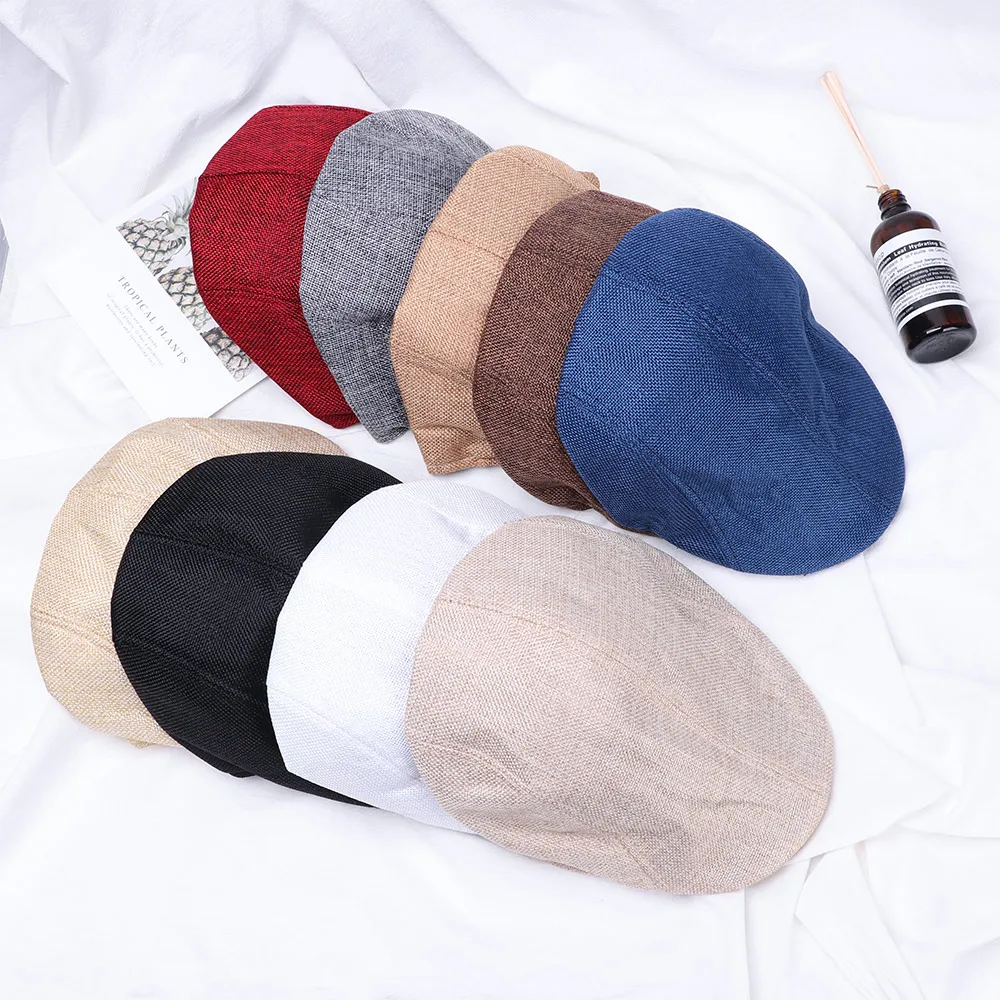 

1pc New Fashion Beret Hat Men Casual Flat Cap Newsboy Style Gatsby Hat Women Adjustable Breathable Mesh Caps Driving Beret Cap