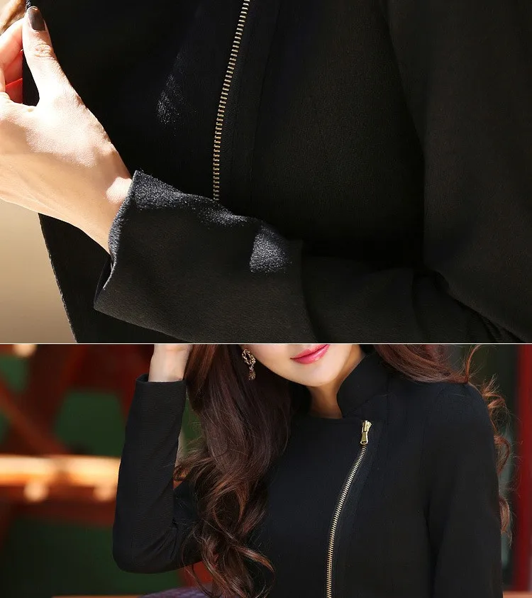Корейская версия Весна и осень новые женские с длинными рукавами и воротником с изображением самосовершенствования короткая куртка