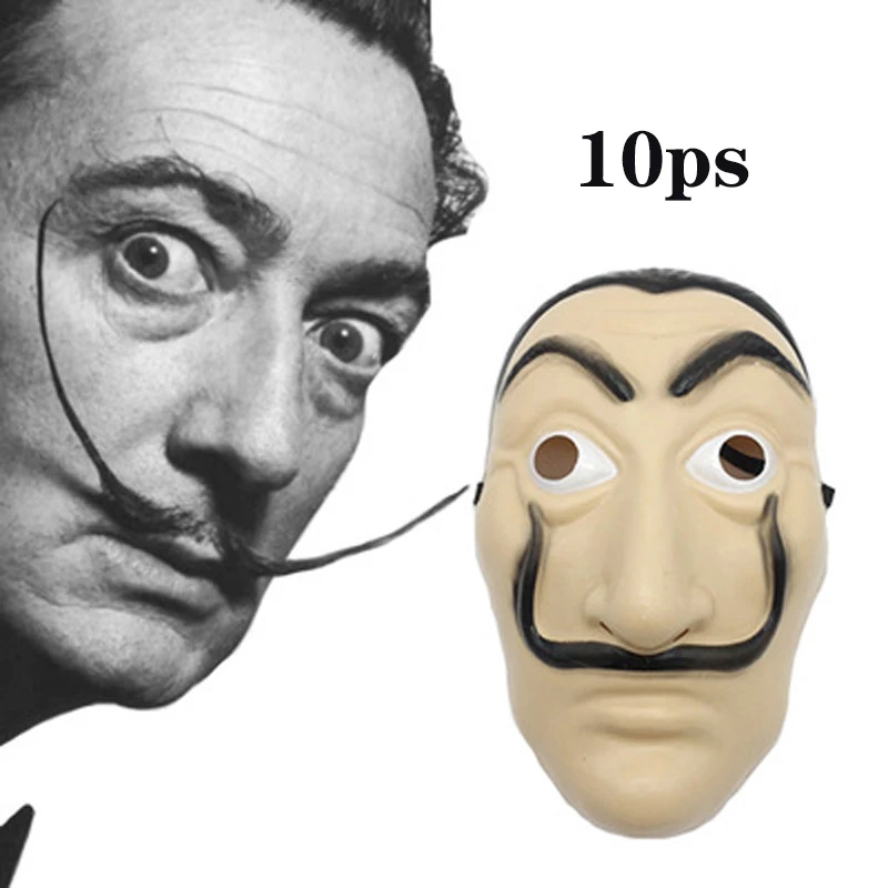 

Cosplay Salvador Dali Bella Bridge Mask Dali Mask La Casa De Papel Banknote House Halloween Latex Mask