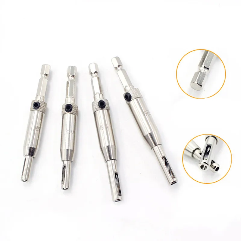

4pcs/set HSS Self Centering Hinge Drill Bits Set Door Cabinet Hinge Positioning Hole Opener