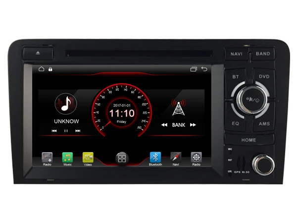 Excellent Navirider car dvd player multimedia autoradio android 8.1 wifi gps navigation screen for Audi A3 S3 RS3 tape recorder headunits 1