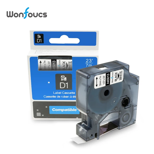 Best Offers 1pcs Compatible Dymo D1 Label Tapes 45013 S0720530 12mm Black on White Labels Ribbons For Dymo Printer Label Manager 160 210 450 Best Offers 1pcs Compatible Dymo D1 Label Tapes 45013 S0720530 12mm Black on White Labels Ribbons For Dymo Printer Label Manager 160 210 450