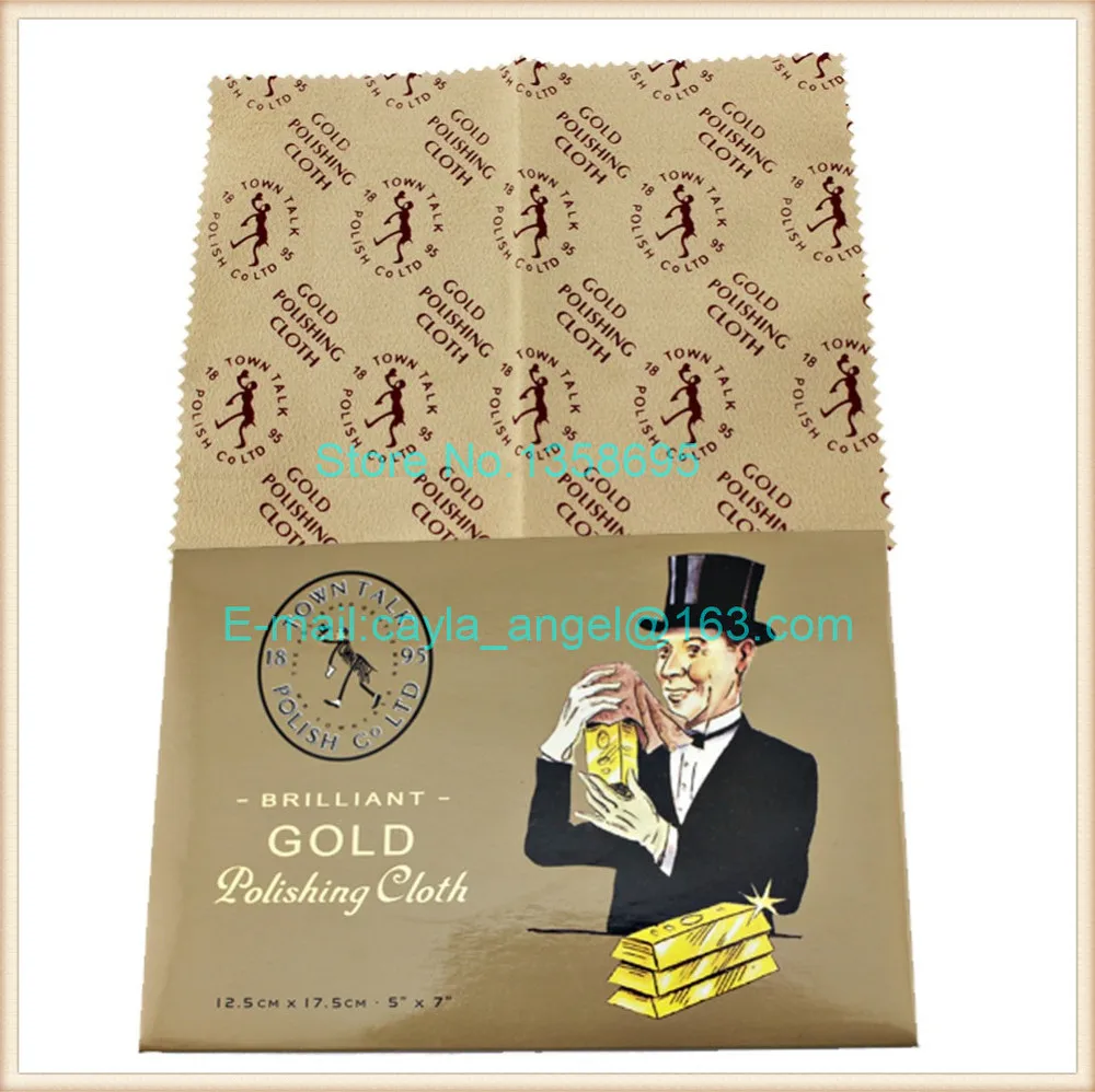 

Gold Polishing Cloth jewelry clean cloth Box 1 slice packing 10 pieces of packaging to sell wholesale free shipping