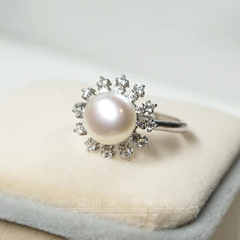 

Women Gift word 925 Sterling real Lake Pearl shop Aurora flawless full freshwater pearl ring S925 Sterlin Luxury Girls
