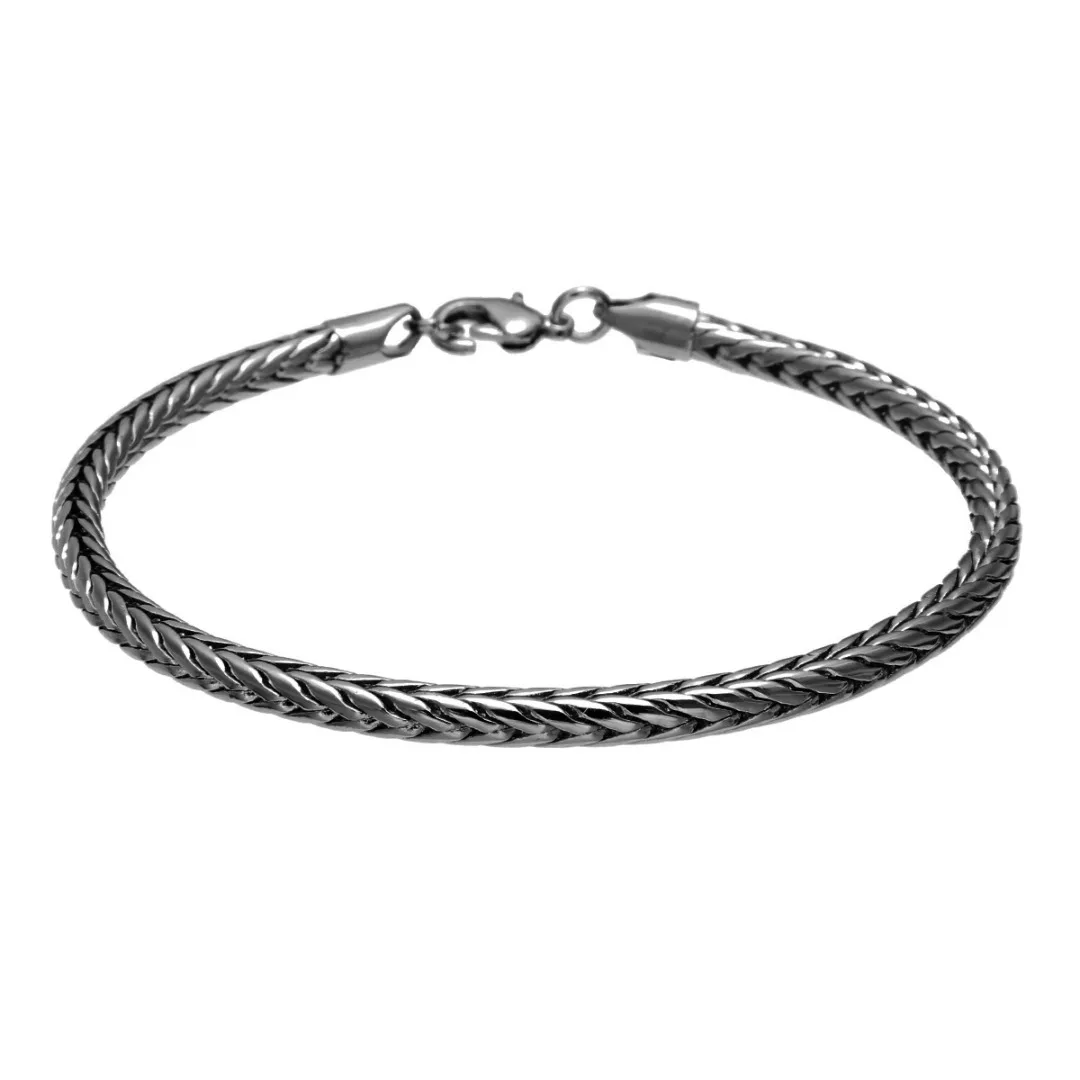 5mm Hip Hop Bracelets For Women Men Silver Gold Black Foxtail Wristband Cuff Bracelet Fashion Link Chain Men Bracelets & Bangles
