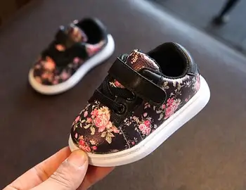 

2019 Baby Girls firstwalker Shoes Autumn white Flower children Sneakers Toddler kids Newborn First Walkes Antislip