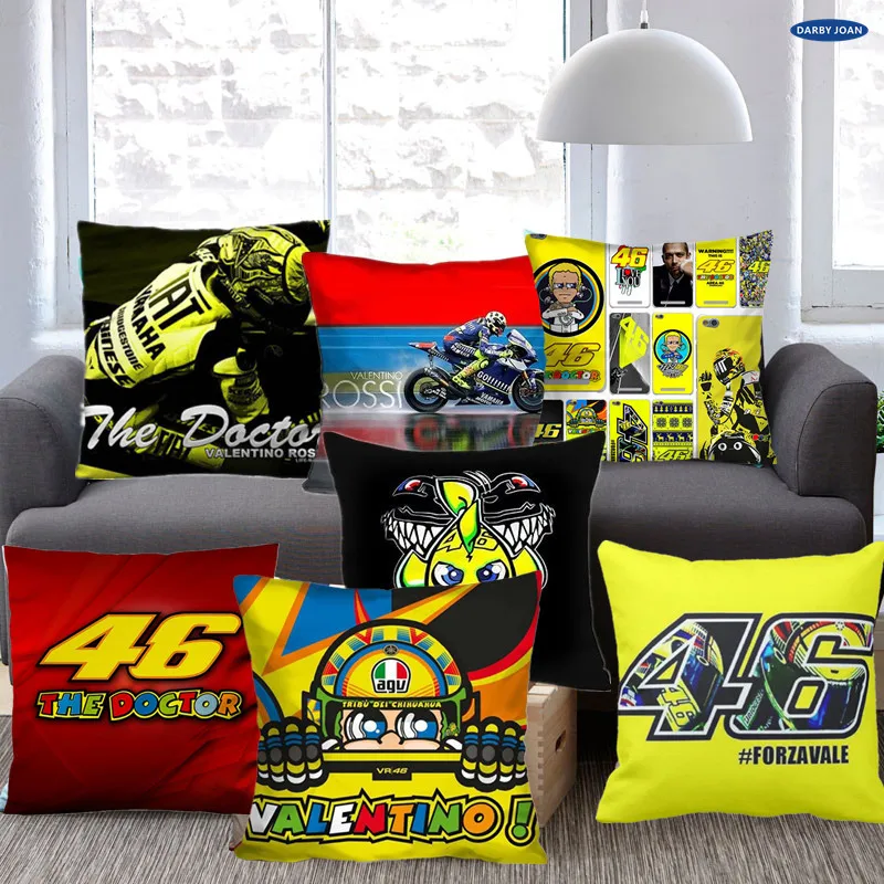 VALENTINO ROSSI 46 Decorative Pillow Case Cushion Luxury Printing Nice Throw Pillow Case Chair Seat Pillowcover
