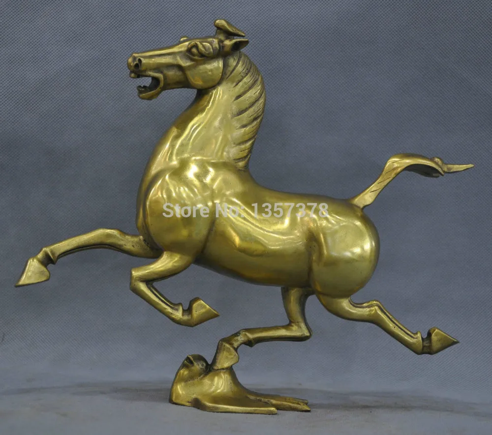 

shitou 00424 11'' China Folk Bronze Horse Stand Flying Swallow Statue discount 30% (C0324)