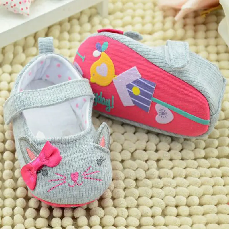Infant Toddler Baby Shoes Newborn Spring Autumn Cute Cat Pattern Kids Shoes Infants Soft Sole Shoes