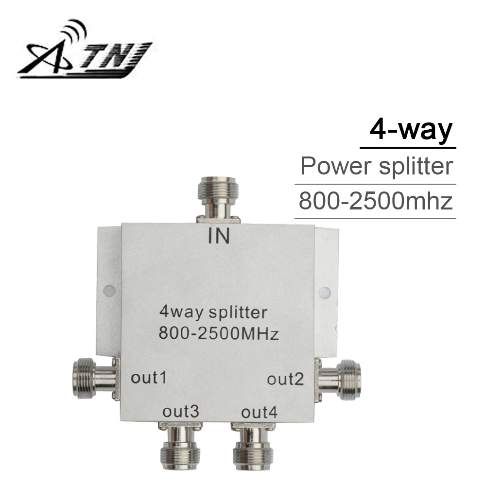 

4 way Power Splitter 800-2500mhz Microstrip Power Divider For CDMA GSM PCS DCS WCDMA Repeater 2G 3G 4G Cell Phone Signal Booster