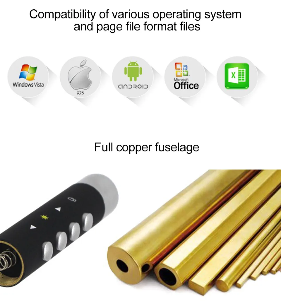Remote Control PPT Presenter USB Laser Flip Pen Wireless 2.4GHz Powerpoint PPT Clicker Turn Presentation with Receiver (5)