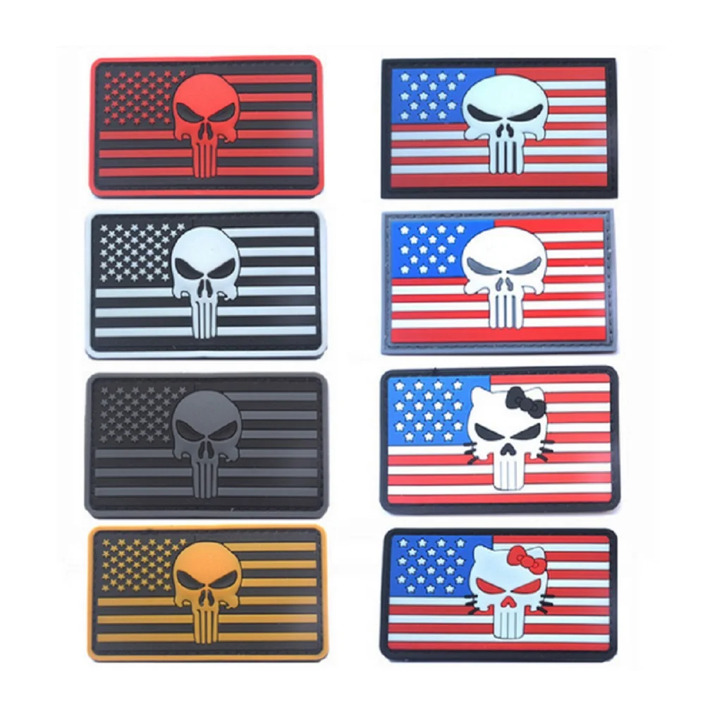 

3D PVC glue armband PVC square American Punishment person flag The American Blood type chapter armbands chapter morale tactics