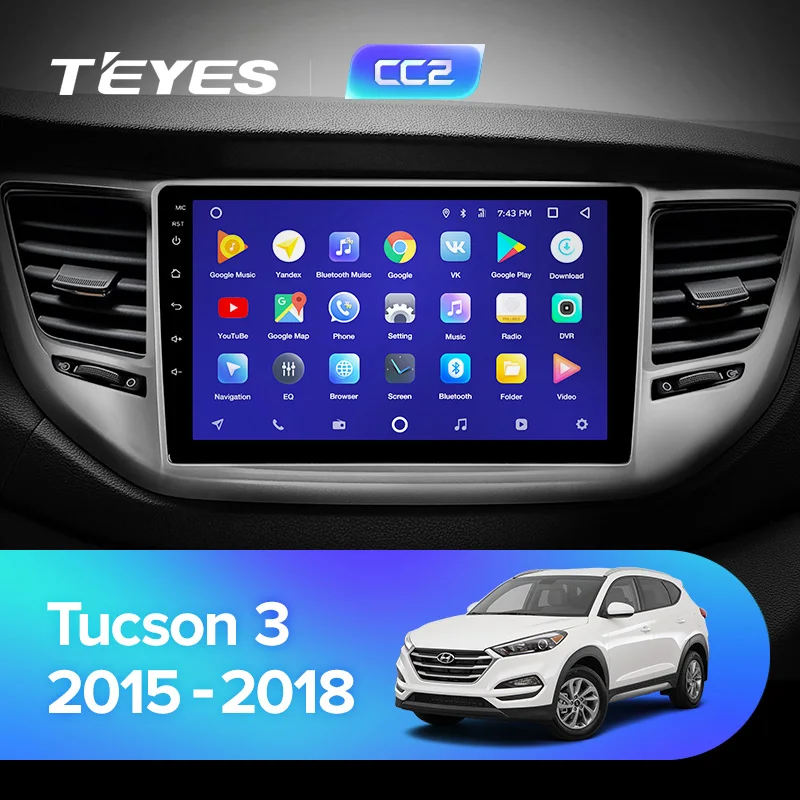 Cheap TEYES CC2 For Hyundai Tucson 3 2015-2018 Car Radio Multimedia Video Player Navigation GPS Android 8.1 No 2din 2 din dvd 2