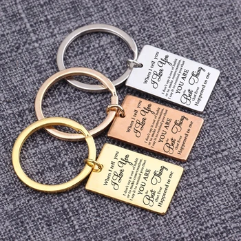 

Words Texts Engraving I Tell You I Love You Couple Souvenir Keychain Jewelry Keepsake Keytag Sentence Chaveiros Porte Clef