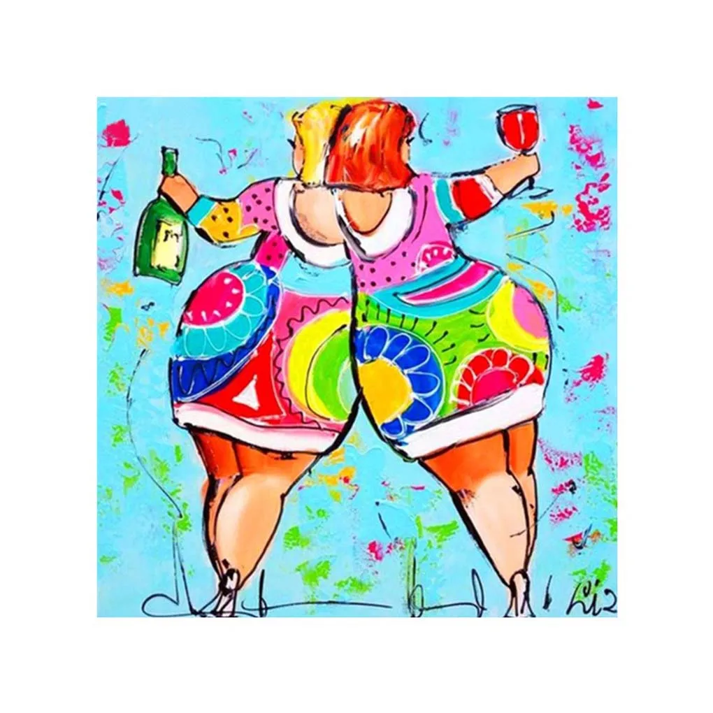 

Diamond Painting Fat Lady 5D DIY Painting Colorful Cross-stitch Rhinestone Embroidery Needlework Stitchwork Drawing Wall Decor