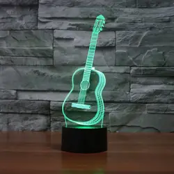 2017 международная торговля, Новый гитара 3D сенсорный цветной LED видимого света креативный подарок Атмосфера лампы 3272